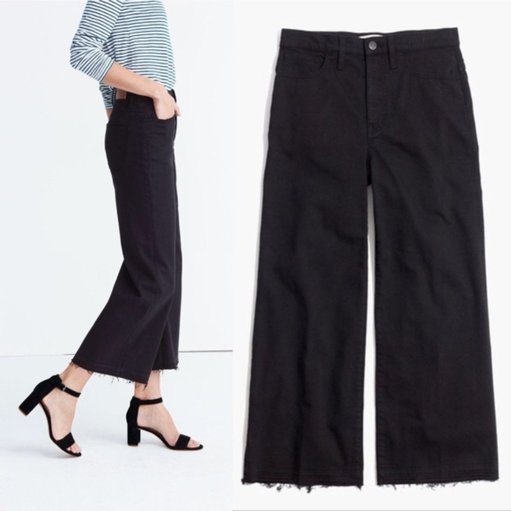 Madewell Wide-Leg Crop Jeans in True Black